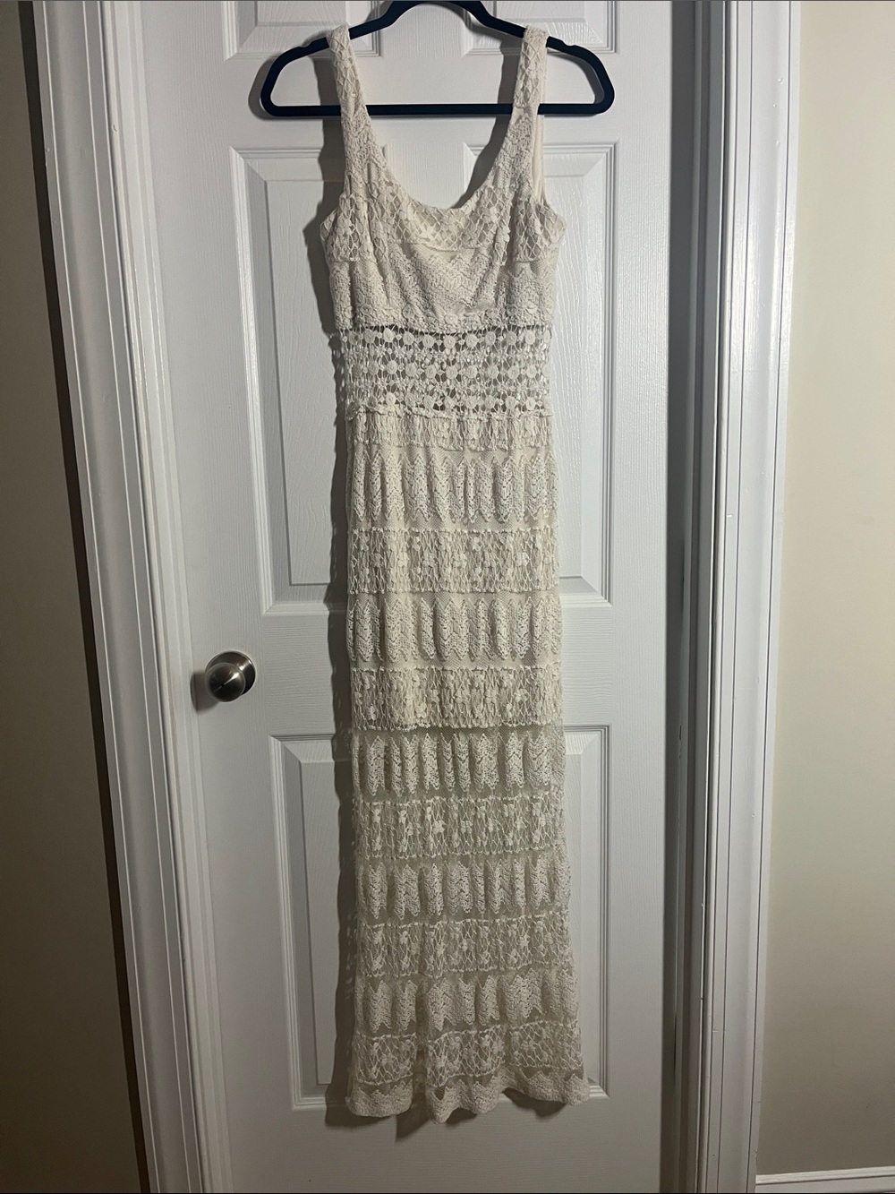 Maurices Cream Crochet Maxi Dress